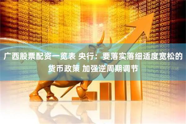 广西股票配资一览表 央行：要落实落细适度宽松的货币政策 加强逆周期调节