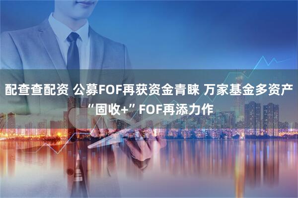 配查查配资 公募FOF再获资金青睐 万家基金多资产“固收+”FOF再添力作